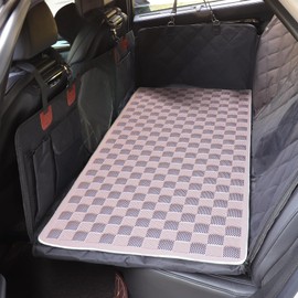 Manificent Non-Slip Pet Bed Mat for Back Seat Extender, Hair Resistant Dog Blanket for Hard Bottom Dog Car Seat Cover, Anti Slip Pet Linner Backseat Cover Blue/Plaid