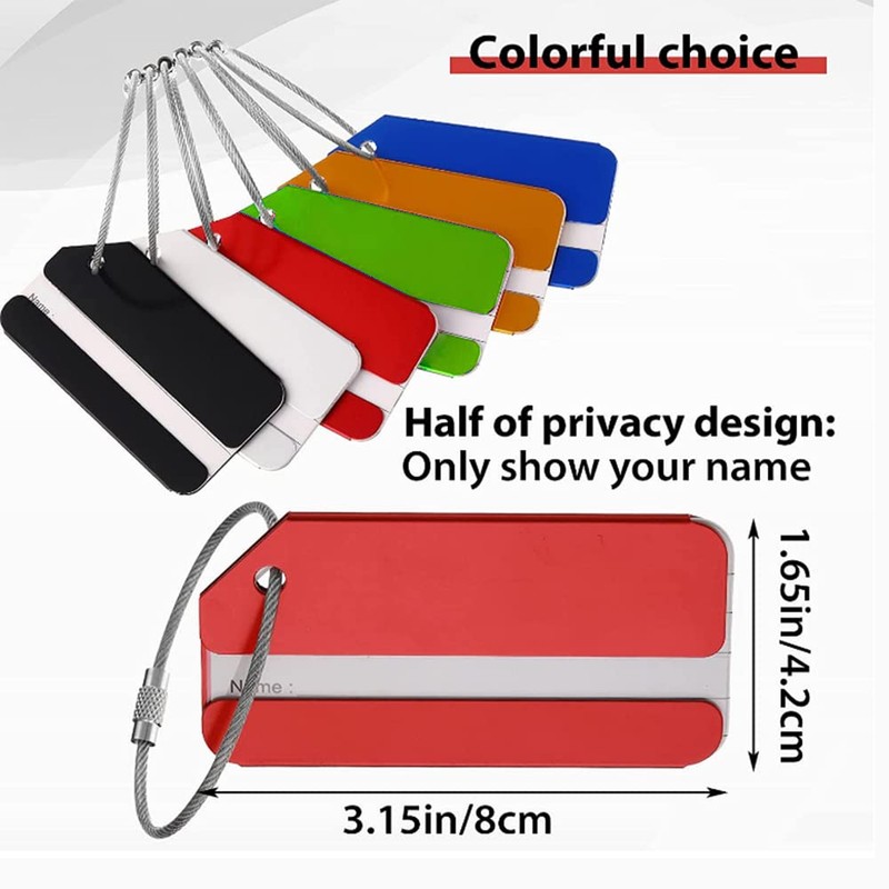 2Pack Red Aluminum Luggage Tag for Luggage Baggage Travel Identifier