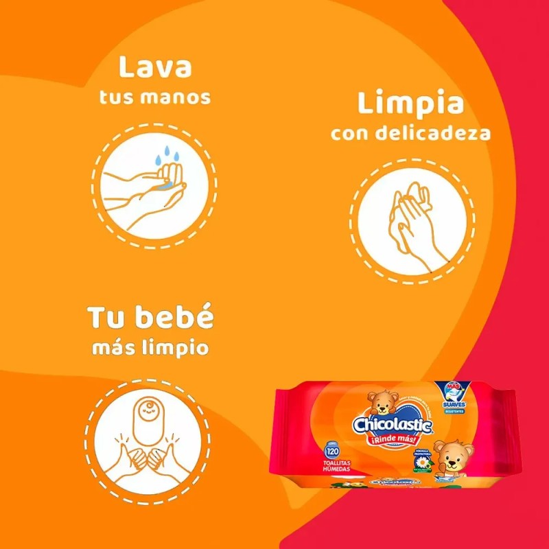 Toallitas Húmedas Chicolastic Classic 120 Piezas Suaves Resistencia