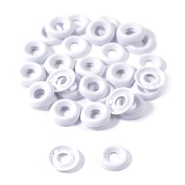 Colored Nylon Finishing Washers - (Blizzard White) - (50 Pack) - (0.530 Inch Diameter) Round Top - for KYDEX Holsters, Auto Trim, Art Projects, Home Improvement