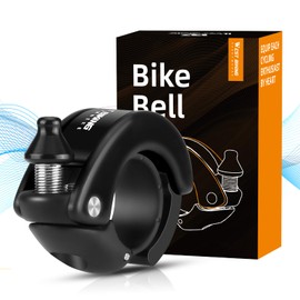 ICOCOPRO Bike Bell - 100DB Bicycle Bell with Loud Crisp Clear Sound - Bicycle Bell Adult Kids for 22.2mm Bike Handle - Bike Bells for Road Mountain Bikes Scooter (Solid Black)