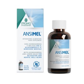 Ansimel – Integratore per Ansia e Stress - Con Ashwagandha, Tiglio, Biancospino - Favorisce il Rilassamento e il Benessere Mentale - Flacone da 50 ml