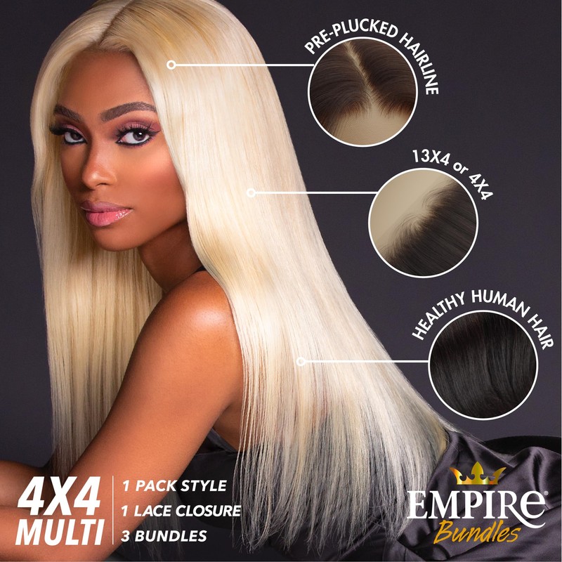 Sensationnel Empire bundles multi - water deep with 4x4 closure