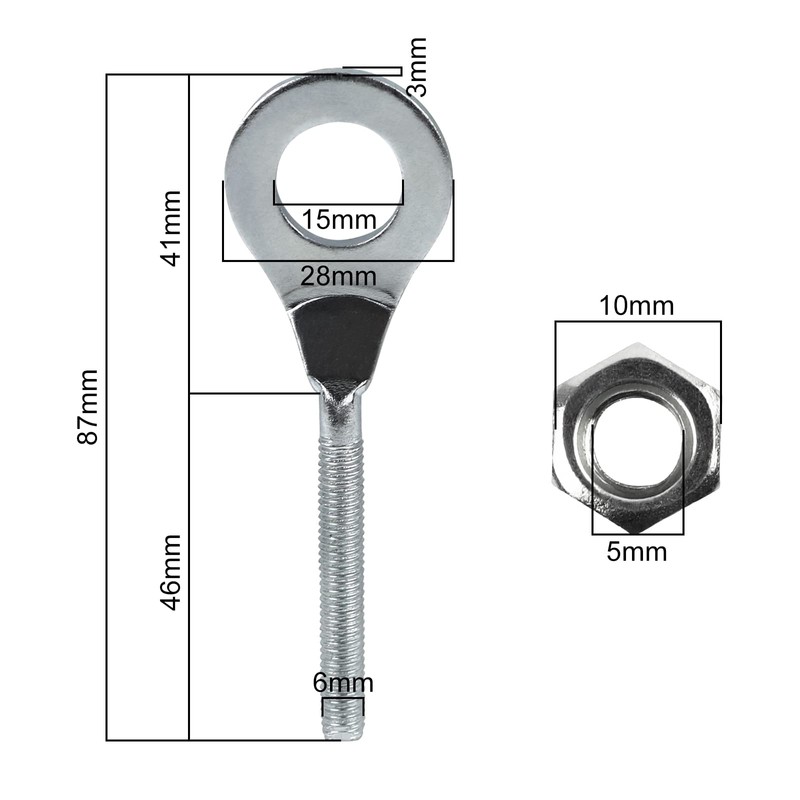 Wai Danie 2 pieces 15 mm 0.6 inch chain axle