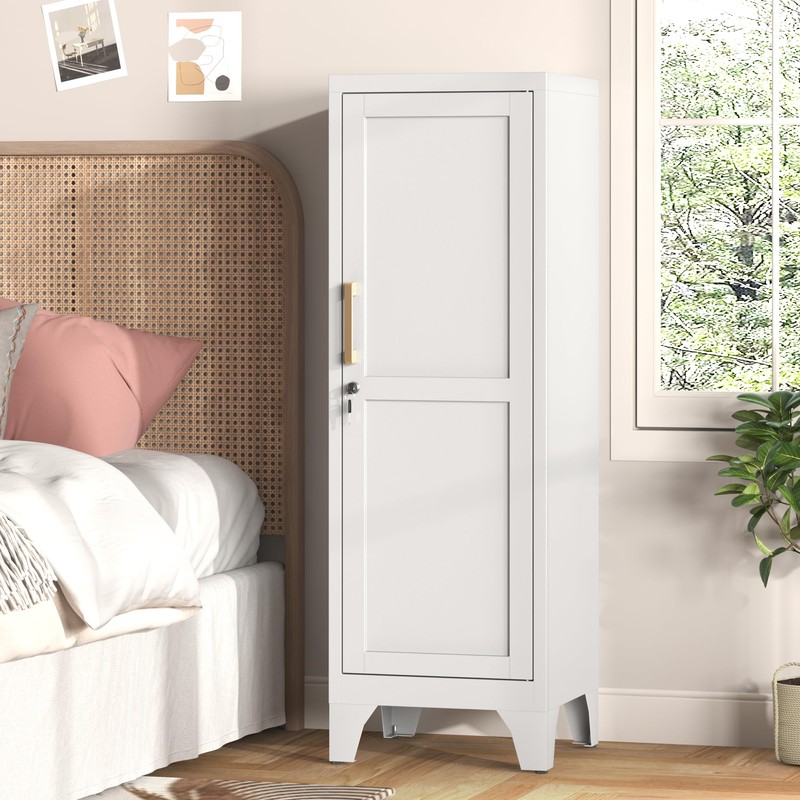 46" H Metal Locker Cabinet, Small Locker with Door and