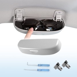 Coleya Car Glasses Case Compatible with Toyota C-HR 2016-2023, Sunglasses Holder, Glasses Storage Box, Toyota CHR Accessories Glasses Case (Grey)