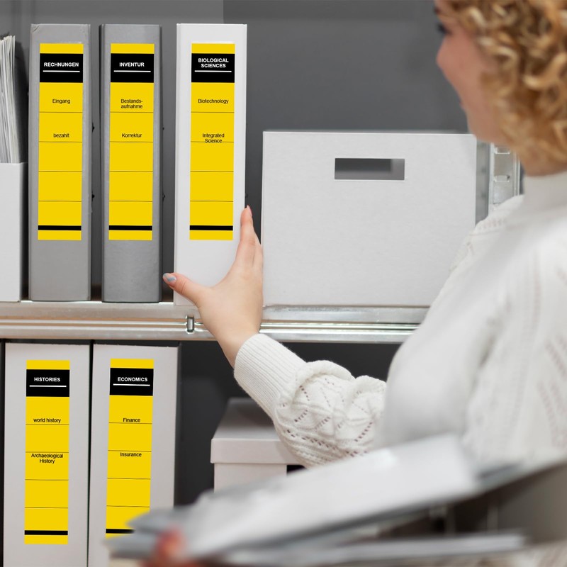 BEIMEIII Pack of 50 Yellow 3.6 x 19 cm Folder