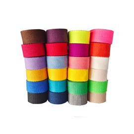 Correa de algodón de 3/4 pulgadas, 24 yardas, 24 colores, correa de poliéster de peso medio, para bolsas de tela, correas de correa, accesorios para exteriores (3/4 pulgadas, 24 yardas, 050199 color mixto 1)