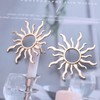 Enautoabs Large Golden Sun Earrings Metal Sun Stud Earrings Gold