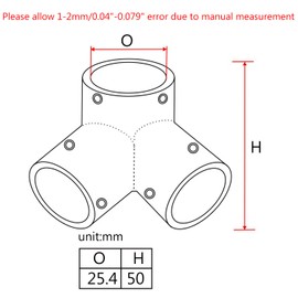 keehui Heavy Dudy 1 inch Pipe Hand Rail Tee Marine Grade 316 SS Mirror Polished Hand Rail Fitting-90 Degree 1"(25mm) 3 Way Corner Elbow