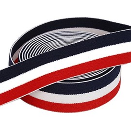 COTOWIN Banda elástica de felpa de doble cara de 1 pulgada, rayas de tres colores, suave y cómoda, 3 yardas