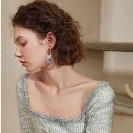 ONLYJUMP ONLYJUMP Rise From the Ashes Phoenix Earrings For Women Danity Bird Feather Earrings Sterling Silver Phoenix Earrings with Crystals from Austria Birthday Gift (Purple)