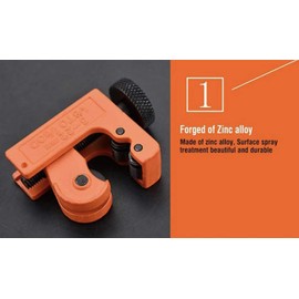 Edward Tools Harden Pro Mini Pipe Cutter 1/8” to 7/8” - Cuts Copper, Aluminum, Metal - Multi Use Tube Cutter, PVC Cutter - Cuts Arrows, Lines - Heavy Duty Steel Blade Pipe Cutter Wheel