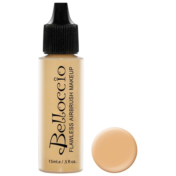 Belloccio's Professional Cosmetic Airbrush Makeup Foundation 1/2oz Bottle: Latte- Medium with Golden Undertones