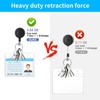 Molain 2 Pack Soft Plastic Horizontal Badge Holder with Retractable