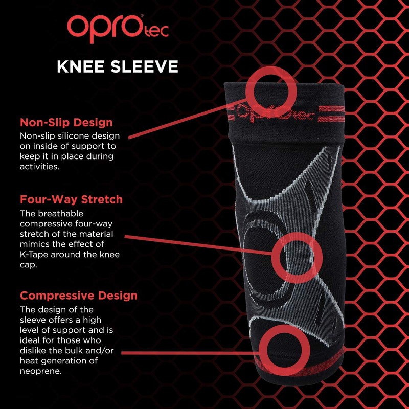 OPRO Unisex - Adults' Knee Support Black, black, l