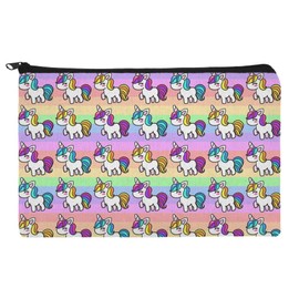 Cute Kawaii Unicorns Pattern Makeup Cosmetic Bag Organizer Pouch