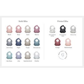 Goobie Baby Silicone Baby Bibs for Girls and Boys - Waterproof Bib Set for Babies and Toddlers - BPA Free Feeding and Weaning Bibs - Modern, Soft, Easy to Clean (Marble)