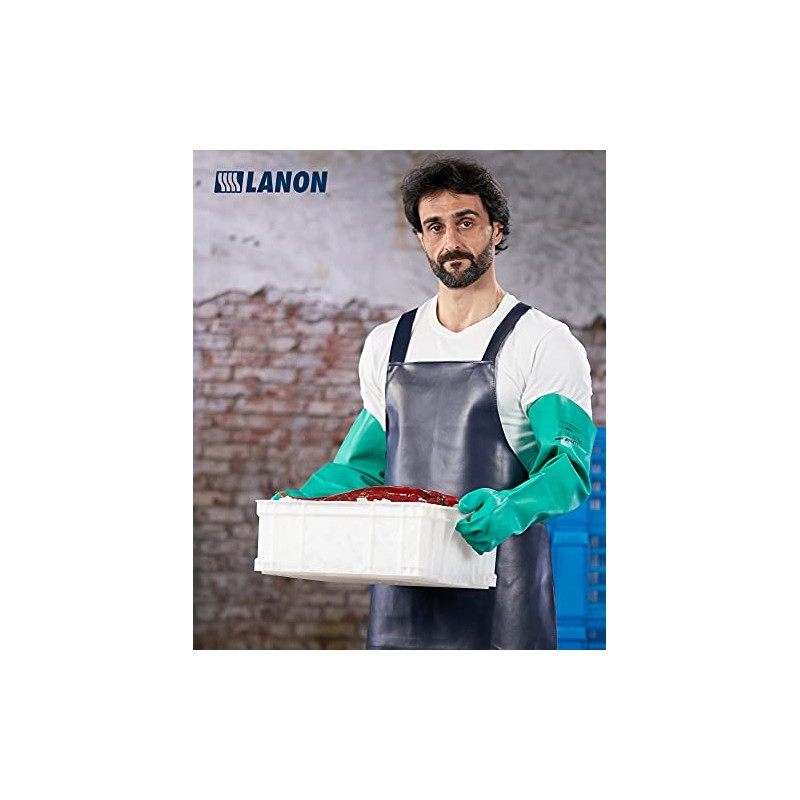 LANON - Guantes de nitrilo resistentes a los productos químicos,