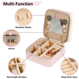 SoleKing Small Travel Jewelry Case - Initial Jewelry Box Jewelry Organizer Travel Jewelry Box Mini Jewelry Travel Case Christmas Gifts Birthday Gifts for Teen Girl Women Mom Sister Friends Bestie (G)