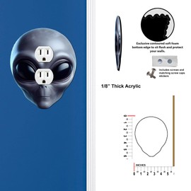 Off The Wall Plates - Placa de pared decorativa clásica de acrílico gris Alien