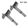 Boxonly 2Pcs Woodworking Hole Opener Drill Bit 48mm+50mm Forstner Drill