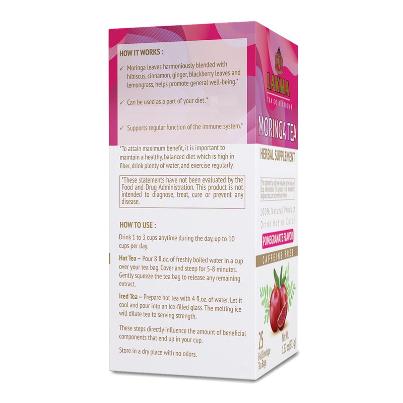 HYLEYS Lakma Moringa Oleifera Tea with Pomegranate - 25 Tea
