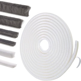 YOCCEK Self-Adhesive Weather Stripping Seal for Doors & Windows – Soundproof Insulation Gap Filler for Sliding, Exterior, Front, and Jamb Frames – 0.35" x 0.35" x 33 ft, White