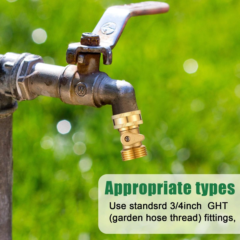 JaGely 10 Pack Brass Garden Hose Shut Off Valve 3/4''