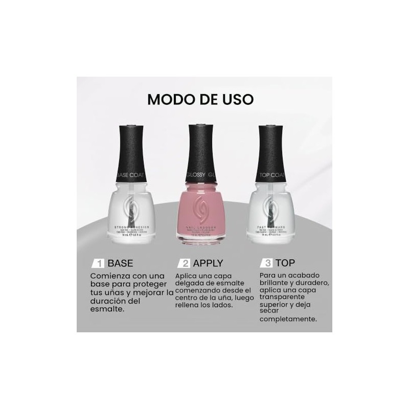 CHINA GLAZE Strong Base Coat, Esmalte Base Fortalecedor para Uñas,
