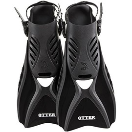 IST FK31 Otter Trek Fins for Swimming, Snorkeling, Scuba, Watersports Black Small (Size:4-7)