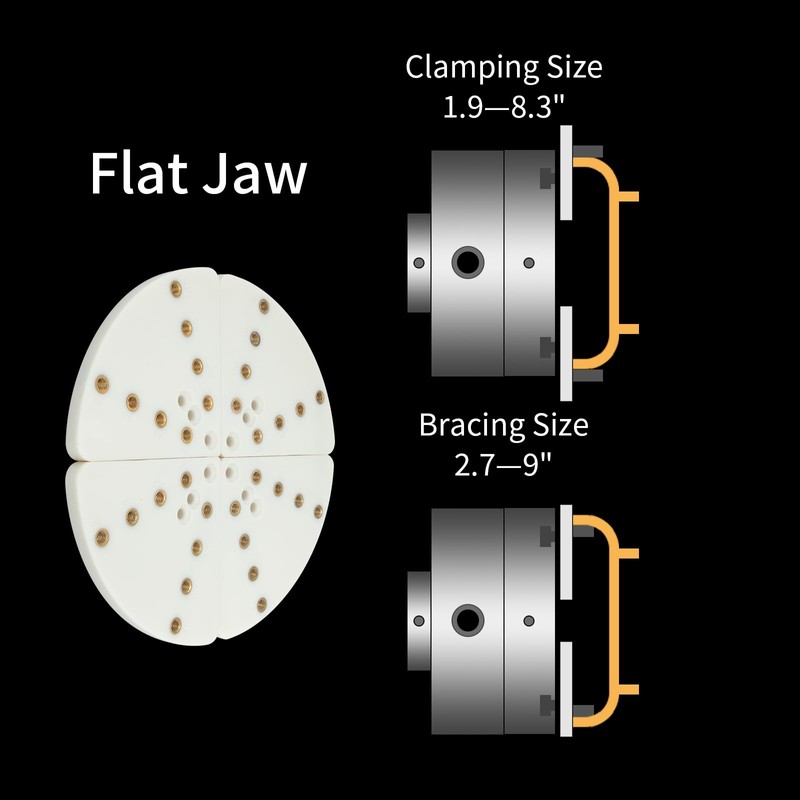 DEEFIINE 8" Cole Jaw for 4 Jaw Wood Lathe Chuck