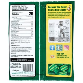 Honees Honey Menthol Cough Drops - 20-Piece, Single Pack Honey-Filled Lozenges | Temporary Relief from Cough | Soothes Sore Throat | All Natural