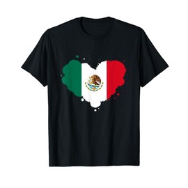 Mexico Heart Shape Flag T-Shirt