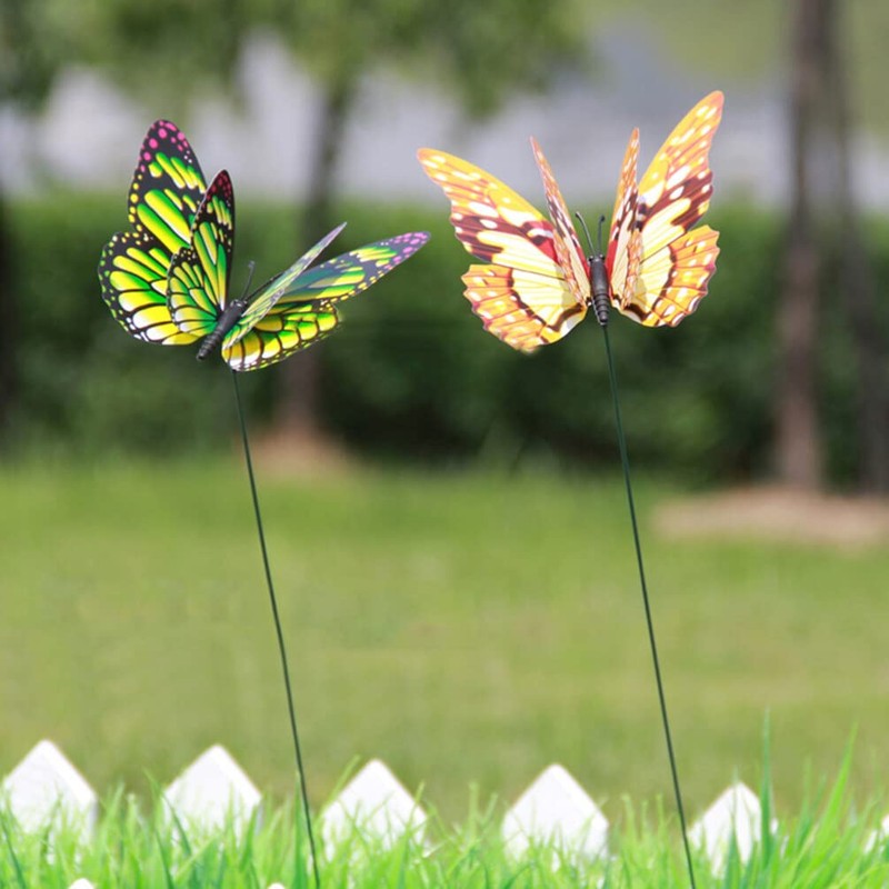 Alipis Butterfly Stakes Colourful Garden Butterflies On Sticks 3D Double