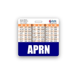 APRN Badge Buddy Horizontal w/Height & Weight Conversion Charts (Standard, Navy)