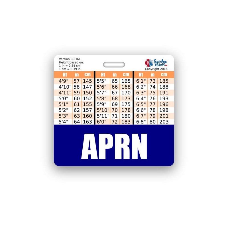 APRN Badge Buddy Horizontal w/Height & Weight Conversion Charts (Standard,