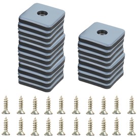 CHEERYMAGIC 20pcs Teflon Furniture Sliders 1.57"(40mm) Square Screw On Furniture Glides Chair Leg Sliders Floor Protectors Pads with Screws for Chairs Cabinets A30-JJJDZHD