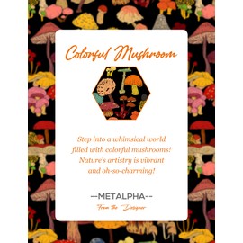 METALPHA Credit Card Holder for Women, Aesthetic RFID Blocking Zippered Small Credit Card Wallet, Cute Mini Leather ID Cardholder Wallets, Colorful Mushroom, Small Credit Card for Women With Print and