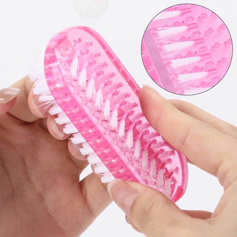 Nail Cleaning Brushes Plastic for Fingernails 2-Sided Non-Slip Brush Nail