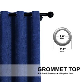 ELKCA Double-Sided Chenille Window Curtains for Living Room Luxury Royal Blue Room Curtains,Grommet Top,52inch by 84inch, 2 Panels