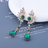 Zeshimb Teardrop Crystal Dangle Earring Rhinestone Chandelier Teardrop Earings Emerald