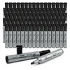 Buecs Permanent Markers, 80 Count Black Permanent Markers, Chisel tip,