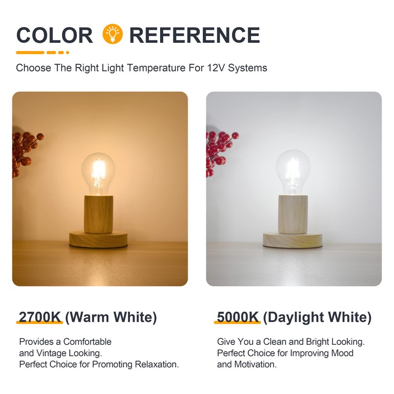 TOKCON 12V Low Voltage LED Light Bulbs - Soft Warm