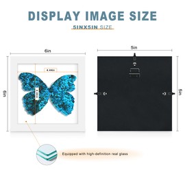 Picrit Shadow Box Frame 12x12, Display Case Box with High Definition Real Glass and Black Back for Memorabilia, Baby Items, Wedding Memories, Crafts, Tickets and Photos, White