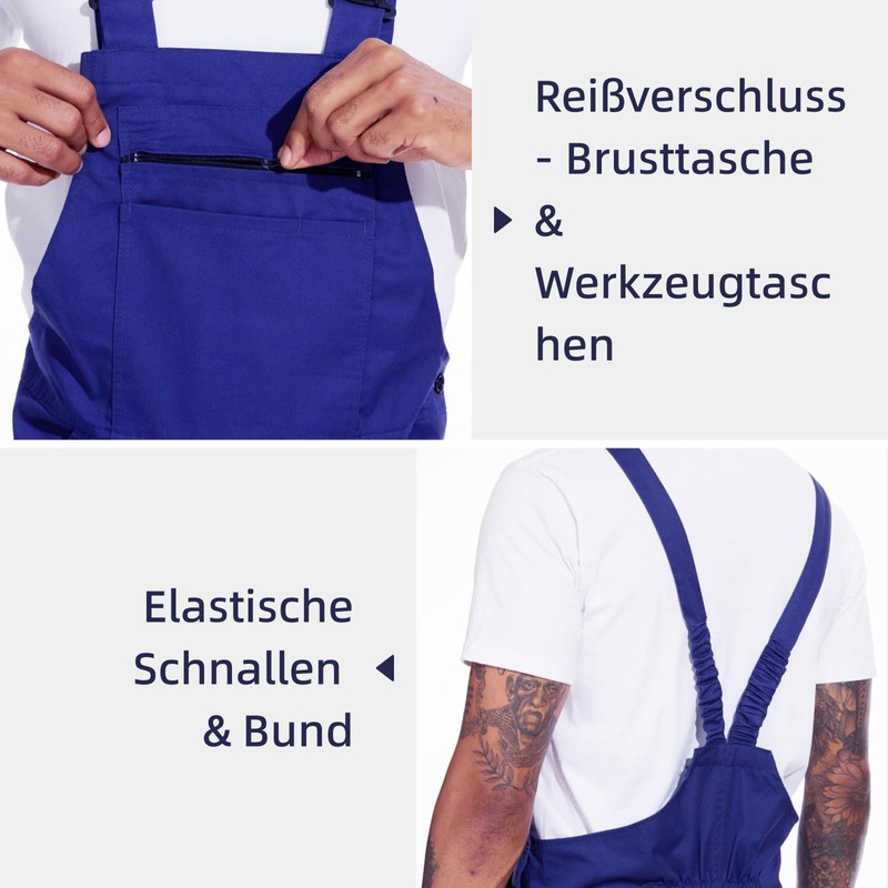 WORK IDEA Work Dungarees for Men Multi Pocket Technology Men's