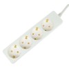 GLT 3 x Paccs 4-Way Multiple Sockets White Power Strip,
