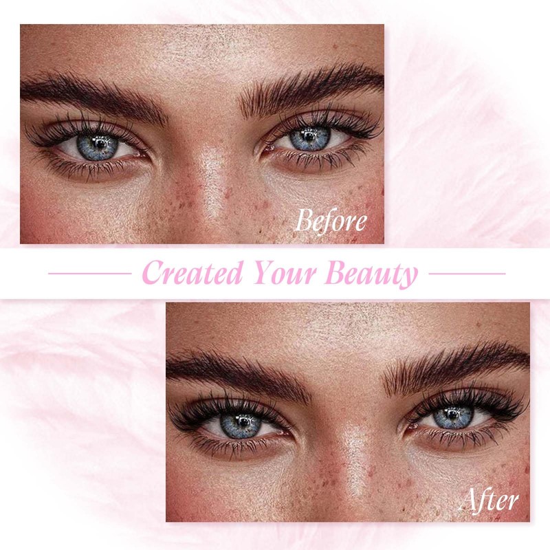 Eyelashes, Individual, Cluster for Eyelash Extension, 40P, 0.07, D-curl, Mixed,