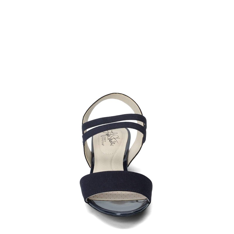 LifeStride Yolo Sandalias de cuña para Mujer, Marino, 8W US