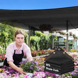 90% Black Shade Cloth,8x20FT Durable Mesh Tarp with Grommets, Garden Sunblock Shade Cloth Shading Antifreezing for Plants Cover, Greenhouse, Barns Kennel